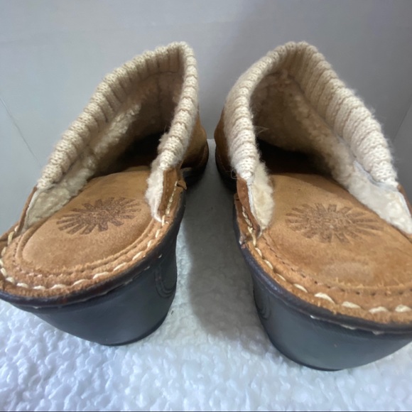 GAEL CHESTNUT SUEDE CLOGS - Picture 5 of 8
